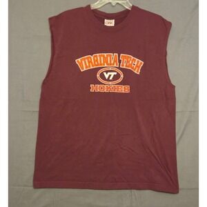 Red Oak Virginia Tech Hokies Logo Sleeveless Shirt Men's Size XL Maroon NCAA